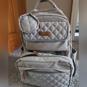 Quilted Gray Diaper Bag